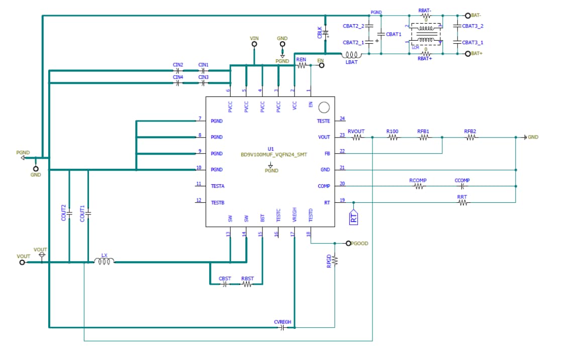 Schematic - ROHM Semiconductor BD9V101MUF-EVK-001 Evaluation Board